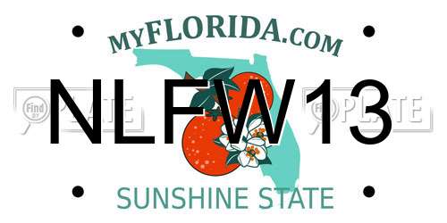 NLFW13 Florida License Plate