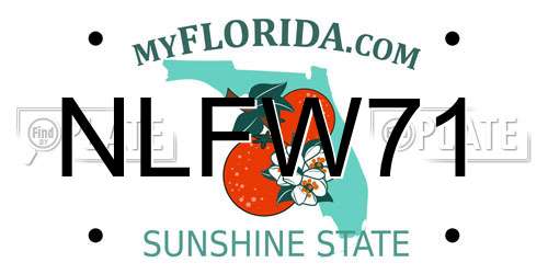 NLFW71 Florida License Plate