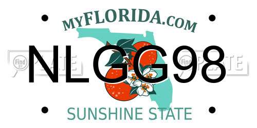 NLGG98 Florida License Plate