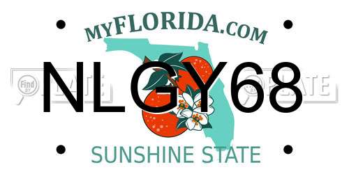 NLGY68 Florida License Plate