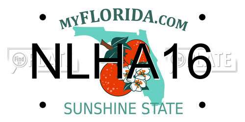NLHA16 Florida License Plate