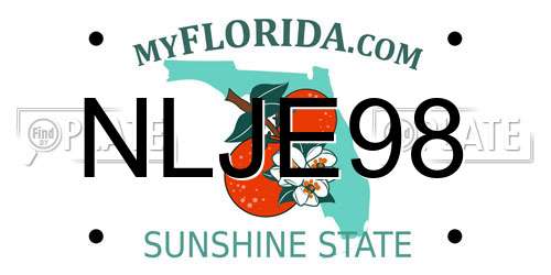 NLJE98 Florida License Plate