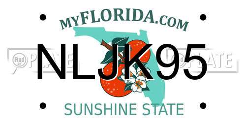 NLJK95 Florida License Plate