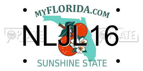 NLJL16 Florida License Plate