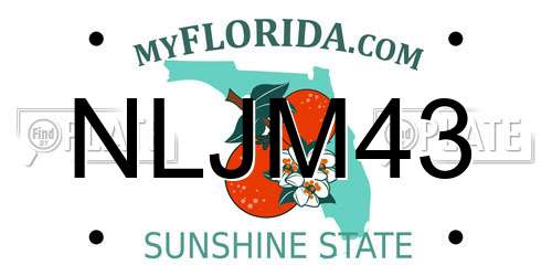 NLJM43 Florida License Plate
