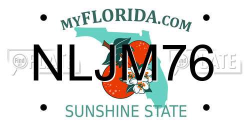 NLJM76 Florida License Plate