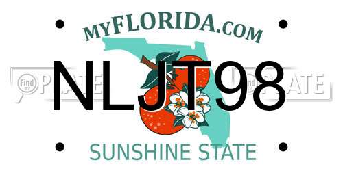 NLJT98 Florida License Plate