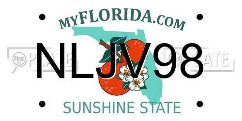 NLJV98 Florida License Plate