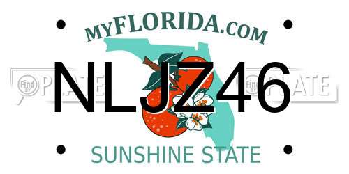 NLJZ46 Florida License Plate