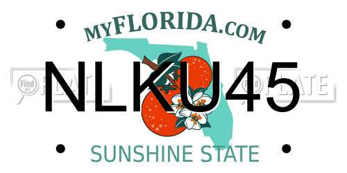 NLKU45 Florida License Plate
