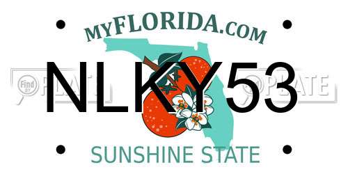 NLKY53 Florida License Plate
