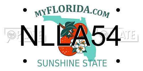 NLLA54 Florida License Plate