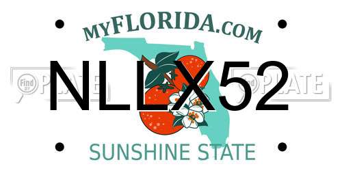 NLLX52 Florida License Plate