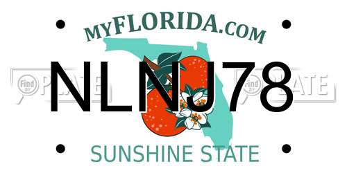 NLNJ78 Florida License Plate