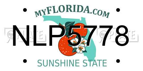 NLP5778 Florida License Plate