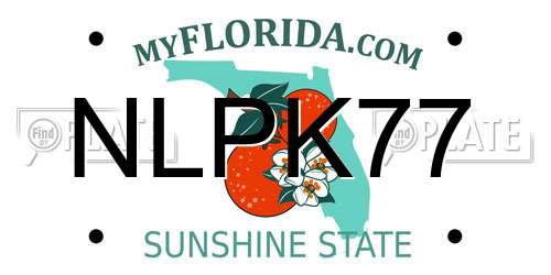NLPK77 Florida License Plate