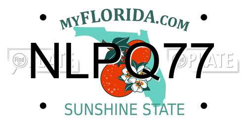 NLPQ77 Florida License Plate