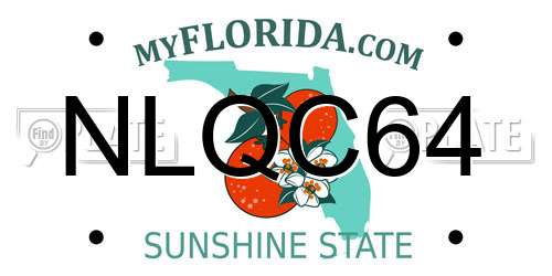 NLQC64 Florida License Plate