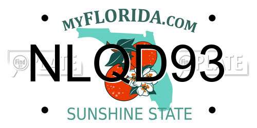 NLQD93 Florida License Plate