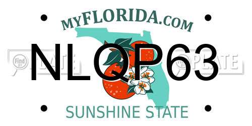 NLQP63 Florida License Plate