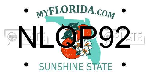 NLQP92 Florida License Plate
