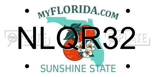 NLQR32 Florida License Plate