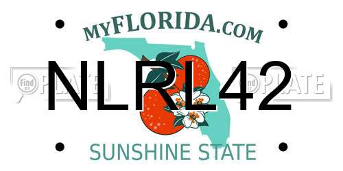 NLRL42 Florida License Plate