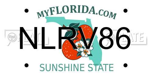 NLRV86 Florida License Plate