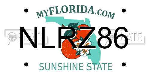 NLRZ86 Florida License Plate