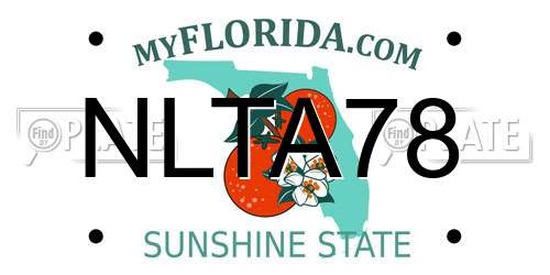 NLTA78 Florida License Plate