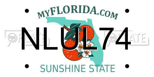 NLUL74 Florida License Plate