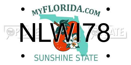 NLWI78 Florida License Plate