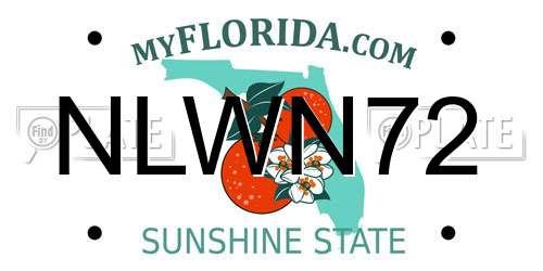 NLWN72 Florida License Plate