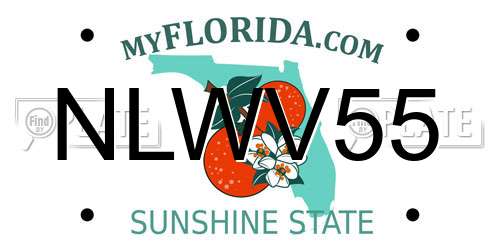 NLWV55 Florida License Plate