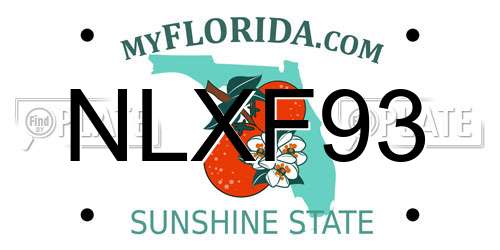 NLXF93 Florida License Plate