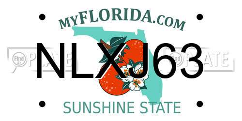 NLXJ63 Florida License Plate