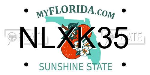 NLXK35 Florida License Plate