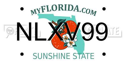 NLXV99 Florida License Plate