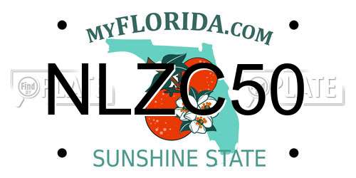 NLZC50 Florida License Plate