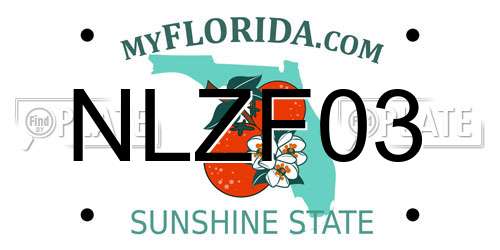 NLZF03 Florida License Plate