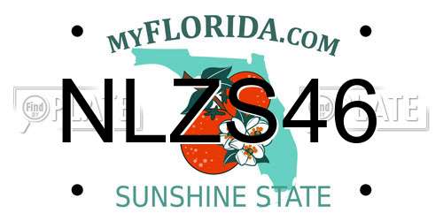 NLZS46 Florida License Plate