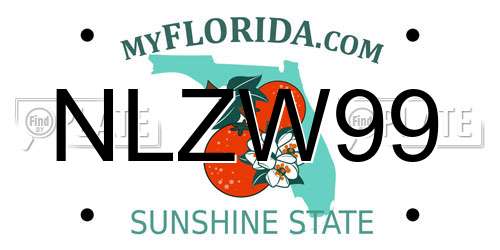 NLZW99 Florida License Plate