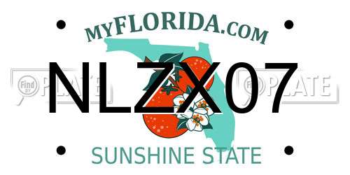 NLZX07 Florida License Plate