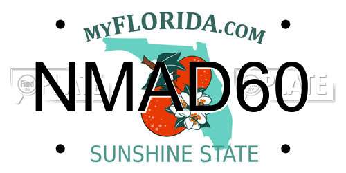 NMAD60 Florida License Plate