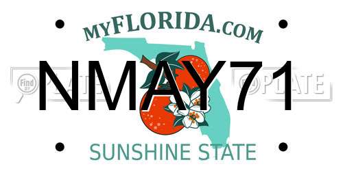 NMAY71 Florida License Plate