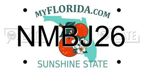 NMBJ26 Florida License Plate