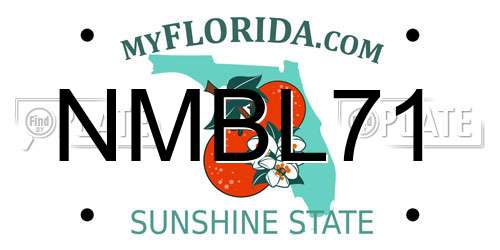 NMBL71 Florida License Plate