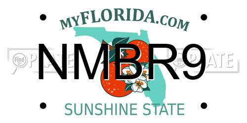 NMBR9 Florida License Plate
