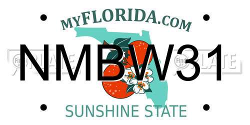 NMBW31 Florida License Plate