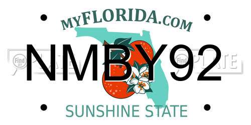 NMBY92 Florida License Plate